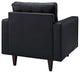 Modern Contemporary Living Room Leather Armchair Black