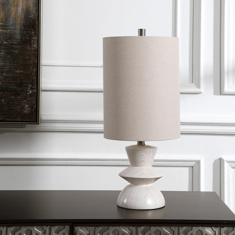 Uttermost Stevens 1 Light 24" Tall Bleached Wood Buffet Lamp