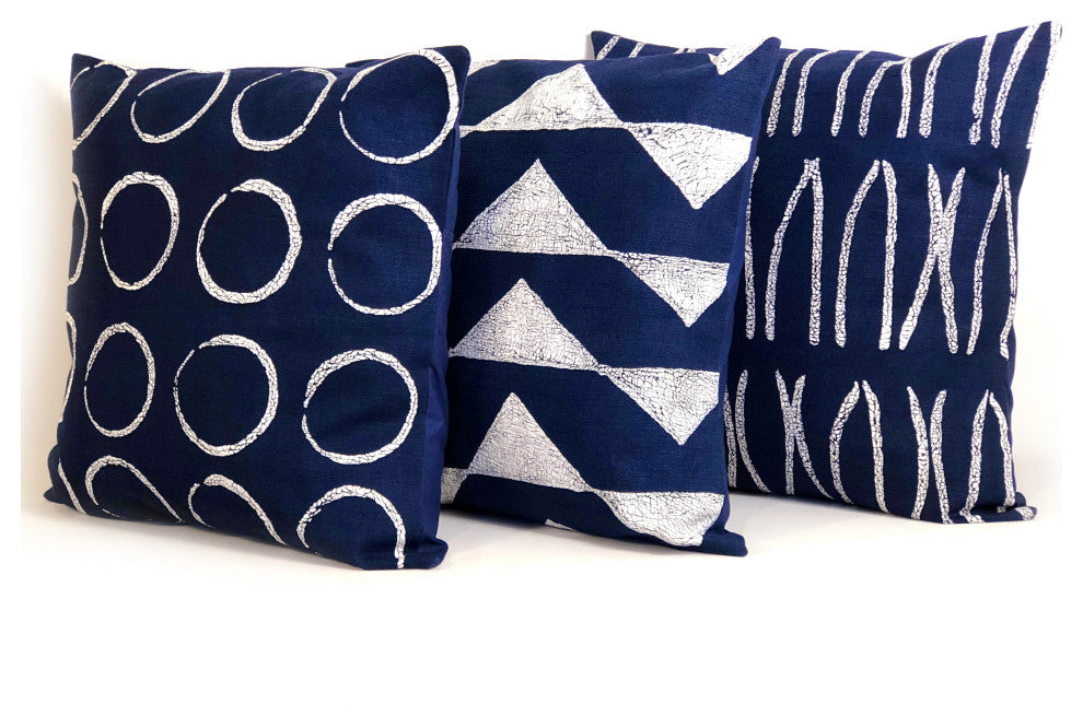 Sadza Triangles Pillow Touareg Indigo