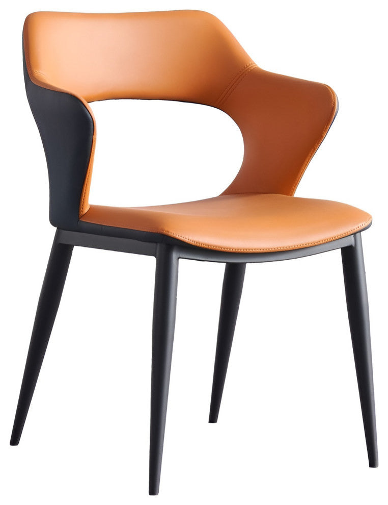 Modern Minimalist Red Backrest Desk Chair, Orange