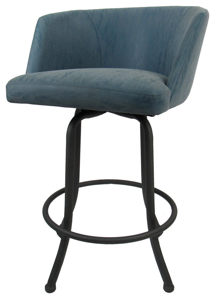 Swivel Counter Metal Pub Set - Joey Stools 26" or 30", Topaz - Grey, 30", Crackle