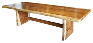 Live Edge Suar Wood Solid Slab Conference Table, 118"