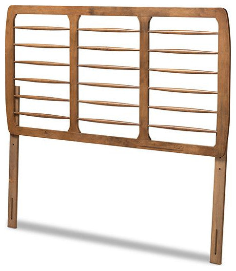 Carolyn Mid-Century Modern Ash Walnut Finished Wood Full Size Headboard