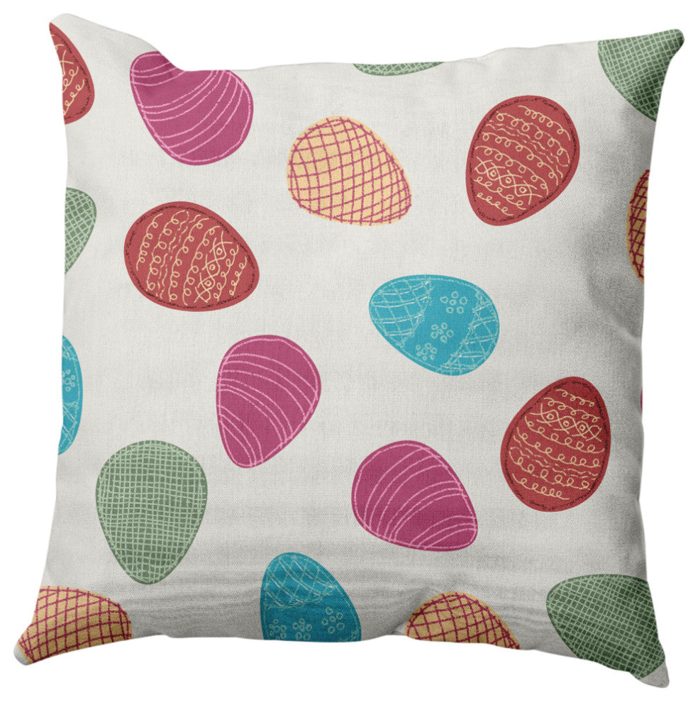 Egg Hunt Easter Decorative Throw Pillow, Whisper White, 20x20"