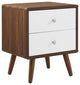 Transmit 2-Drawer Nightstand, Walnut White