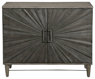 Uttermost 25085 Shield 40"W 4 Shelf Solid Wood Accent Cabinet - Ebony / Gray
