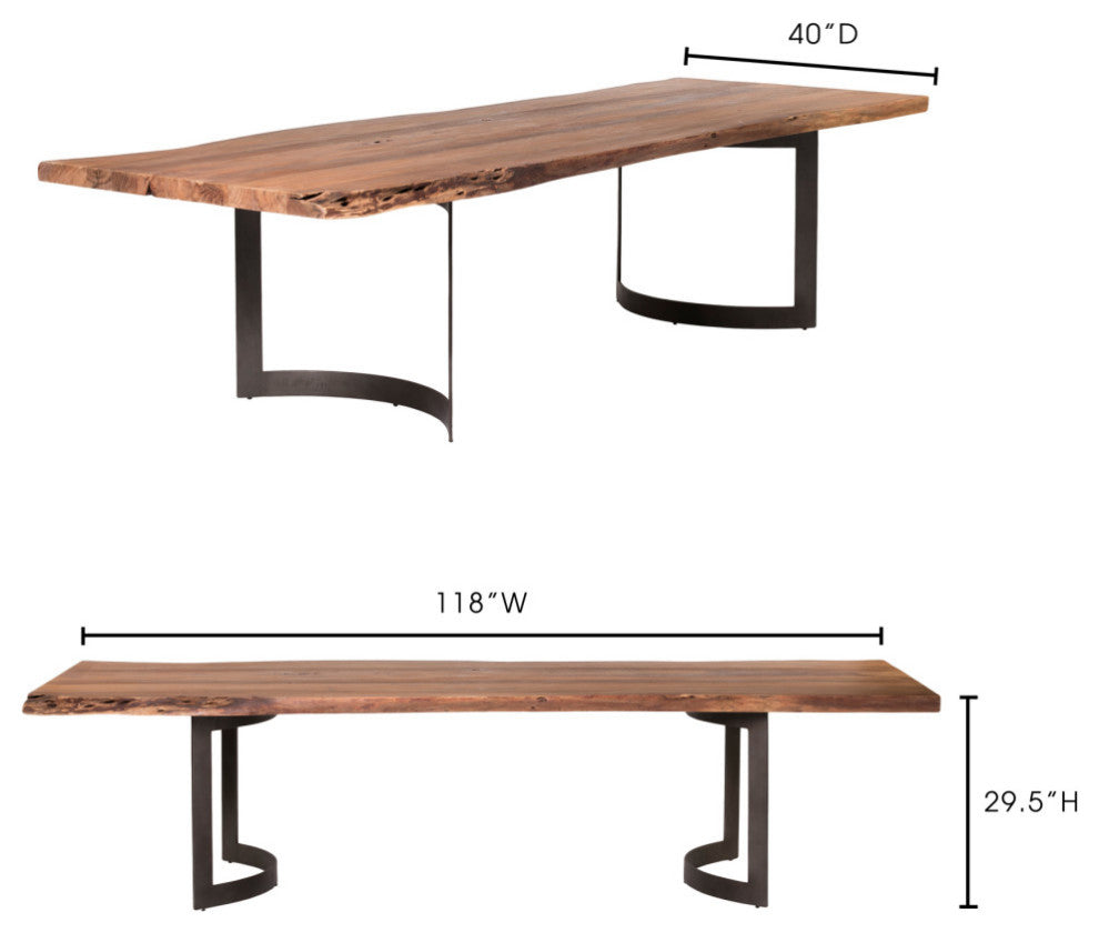 Bent Dining Table Large Smoked