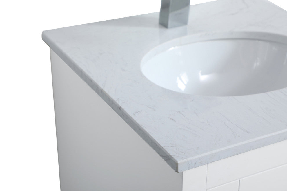 18" Single Bathroom Vanity, White