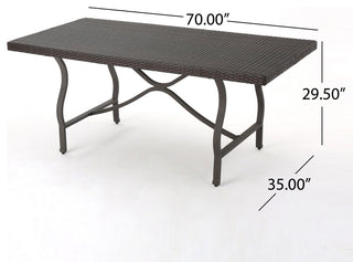 GDF Studio Carolina Outdoor Multibrown Wicker Dining Table