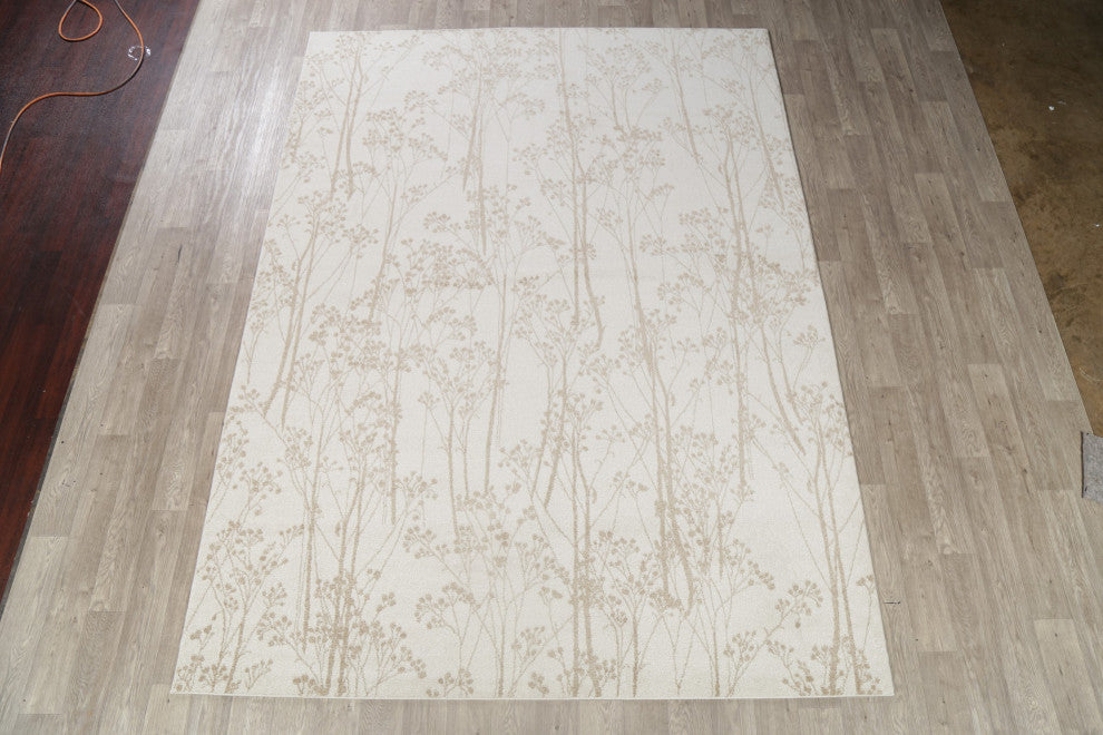 Modern Nature & Floral Turkish Carpet Transitional Area Rug, Beige, 8x10