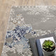 Emery Abstract Objects Grey/Blue Indoor Area Rug, 6'7" x 9'6"