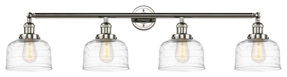 Innovations Bell 4-Light Large Bath Vanity Light 215-PN-G713, Polished Nickel