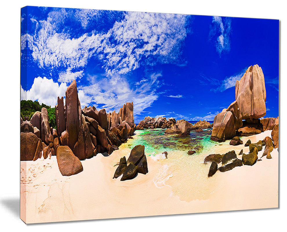 "Tropical Beach at Seychelles" Canvas Print
