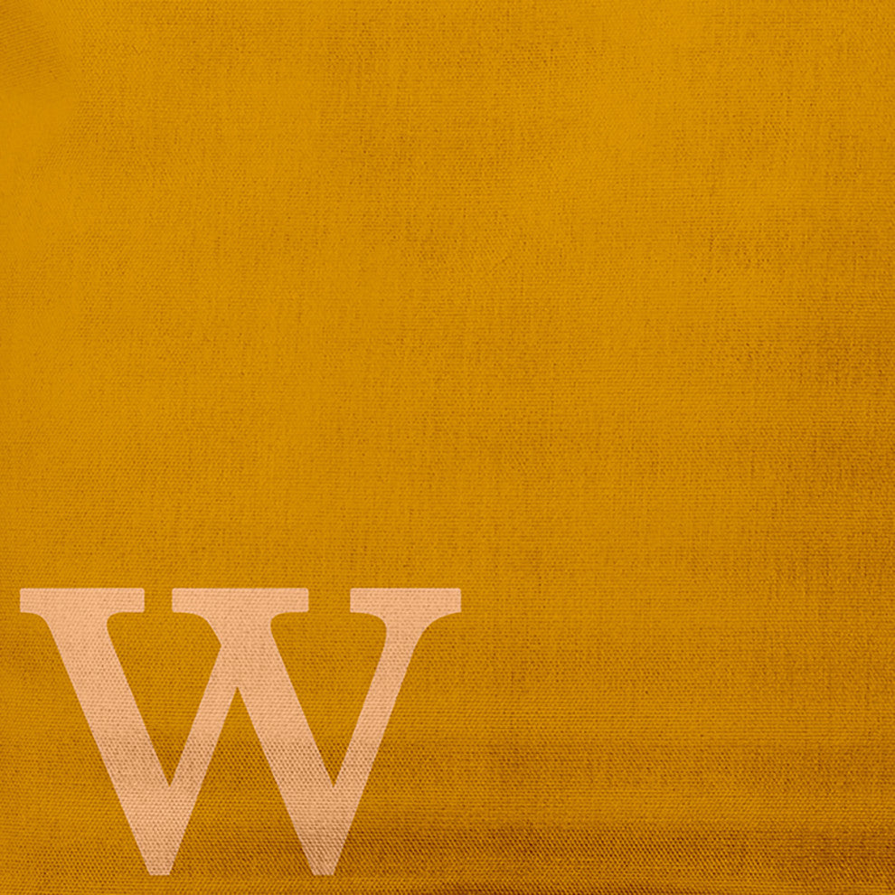 18"x18" Modern Monogram Decorative Throw Pillow, Autumn Gold
