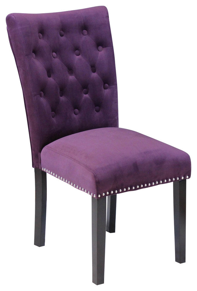 Markelo Dining Chair, Plum Wine, Velvet, Set of 2