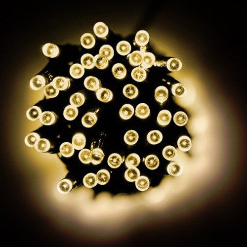 Modern Home Solar LED String Lights - 100ct Warm White
