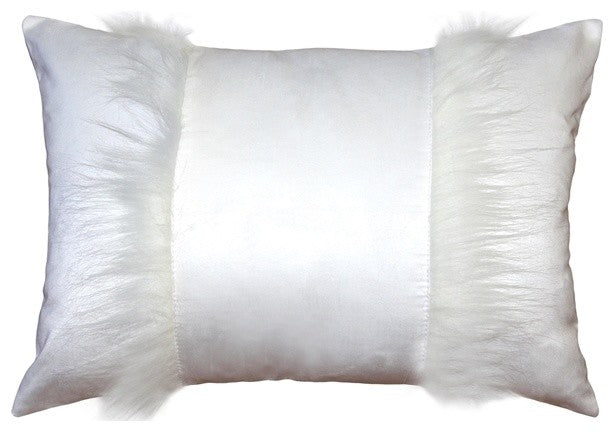 Pillow Decor - Chino Microsuede White Throw Pillow 16x20
