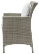 Side Dining Chair and Table Set, Rattan, Wicker, Gray White, Outdoor