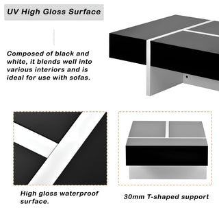 Modern High Gloss Surface Cocktail Table, Center Table for Sofa