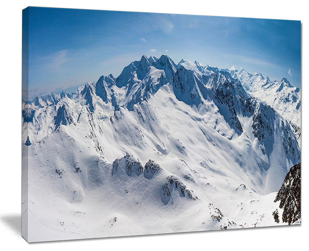 "Snowy Mountains Panoramic View" Landscape Wall Art, 20"x12"