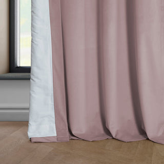 Heritage Plush Velvet Curtain Single Panel, Ballet Pink, 50"x84"
