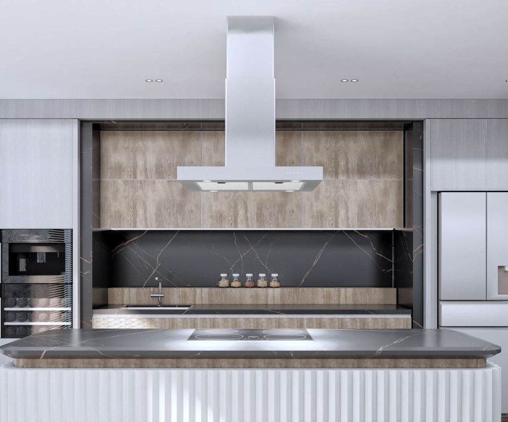 Blue Ocean 30" RH10I Stainless Steel Island Mount Kitchen Range Hood, 760 CFM