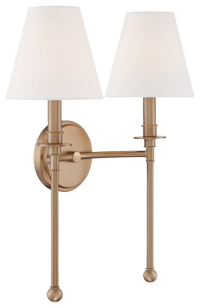 Elight 2 Light  Brass Wall Mount