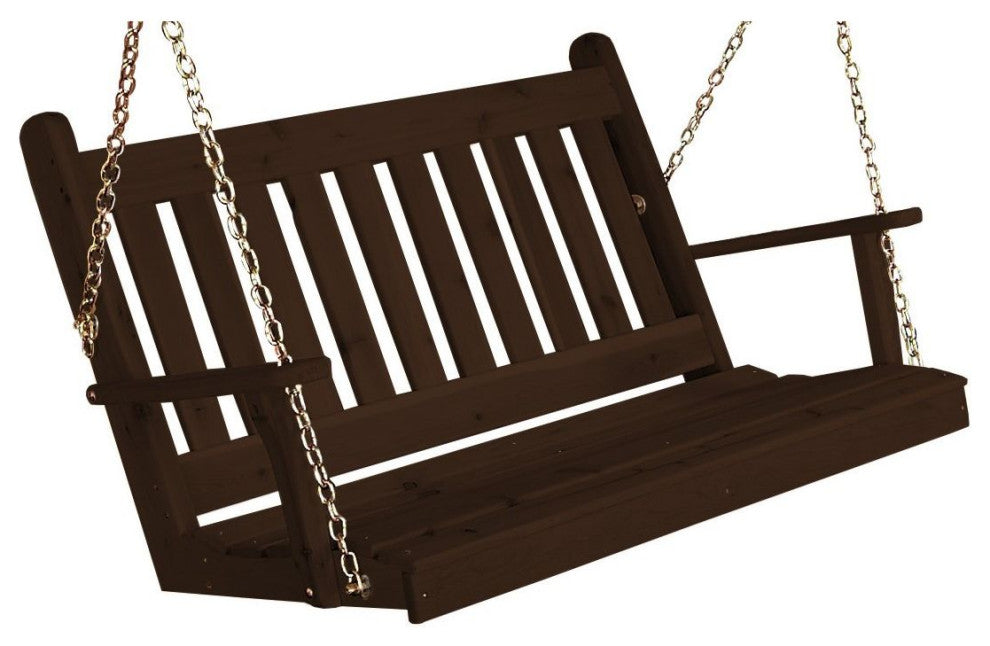 Pine Traditional English Swing, Walnut Stain, 5 Foot