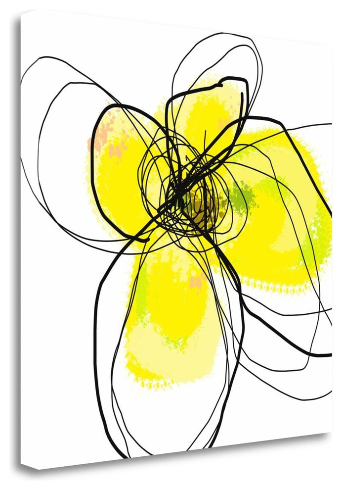 "Yellow Petals Three" By Jan Weiss, Giclee Print on Gallery Wrap Canvas