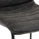 LeisureMod Brooklyn Modern Leather Bar Stool Set of 2, Charcoal Black