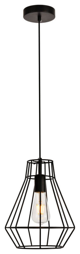 Elegant Lighting LDPD2087 Jago 1 Light 9-1/8"W Mini Pendant - Black