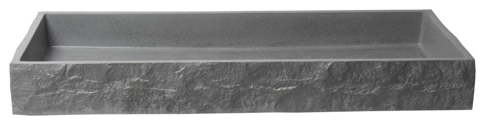 ALFI brand ABCO39TR 39" Solid Concrete Gray Matte Trough Sink for the Bathroom