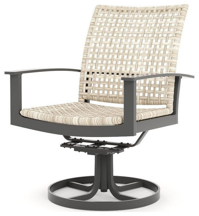 Jasper Swivel Rocker Dining Chair, Textured Pewter