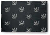 Feather Pattern Fall Design Chenille Area Rug, Black, 4'x6'