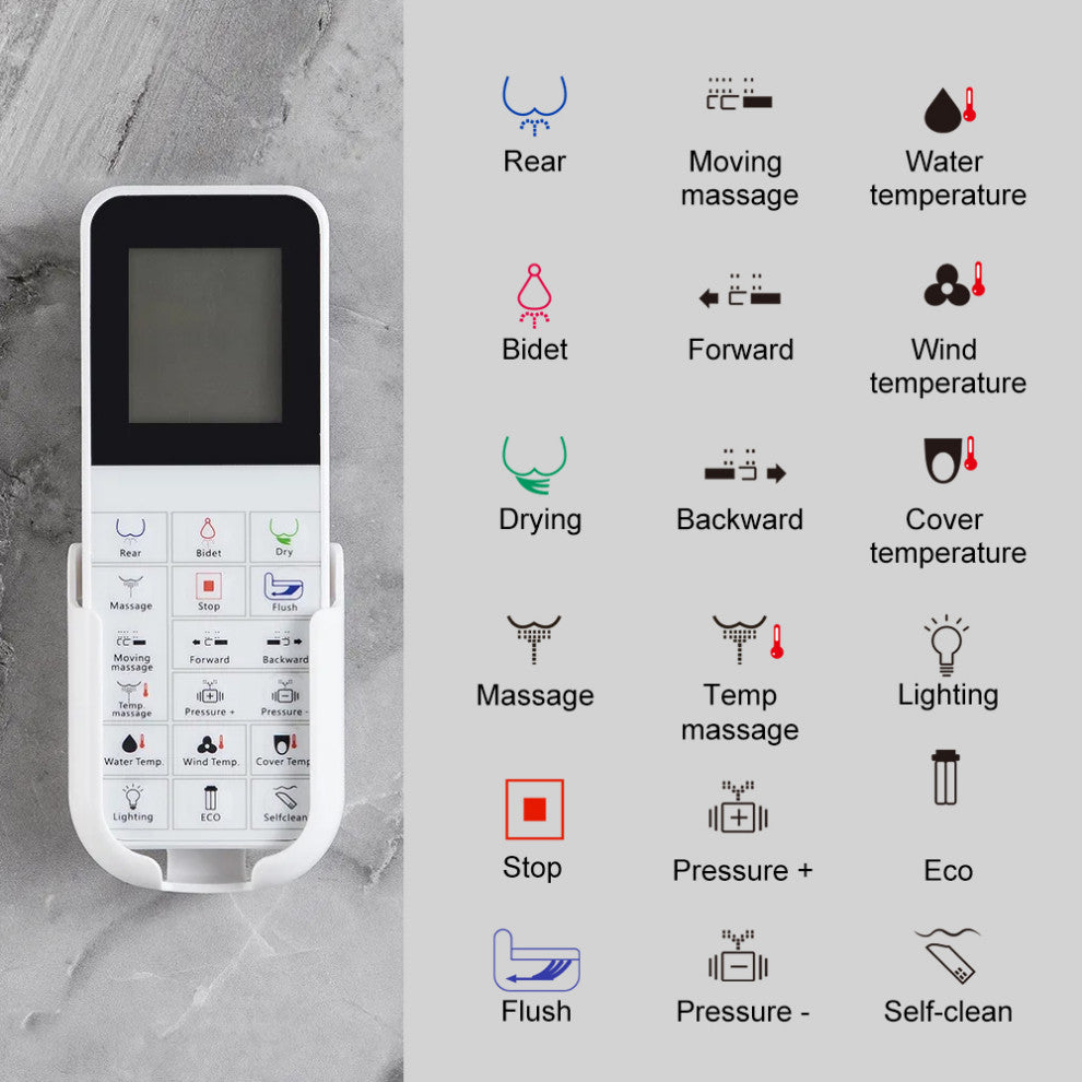 Modern Smart One-Piece 1.28 GPF Floor Mount Automatic Toilet and Bidet with Seat, White, Standard