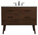 Home Living 22" Midcentury Modern Walnut-Light Bathroom Vanity
