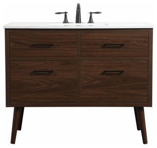 Home Living 22" Midcentury Modern Walnut-Light Bathroom Vanity