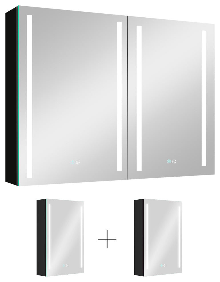 40 in.W x 30 in. H Aluminum Surface Mounted LED Medicine Cabinet with Doors
