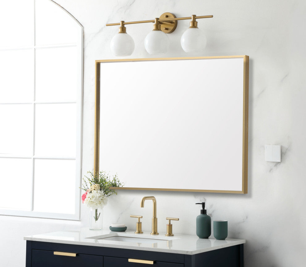 Aluminum Frame Rectangle Mirror 30x42, Gold
