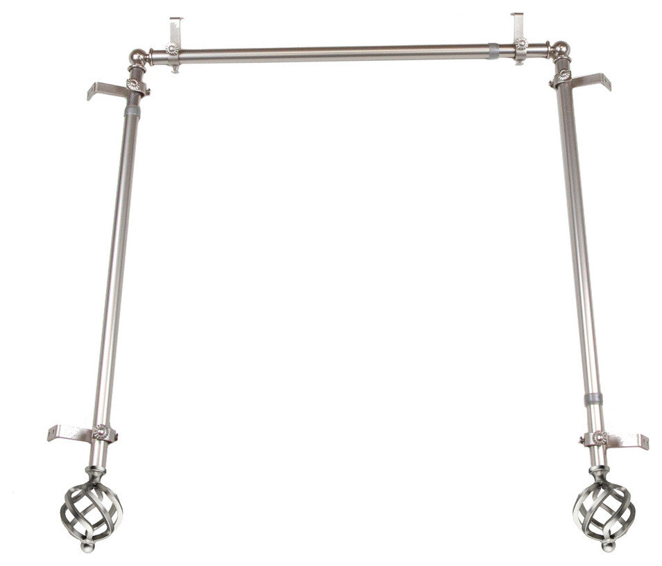 Walter Multi Angle Ceiling Rod 48-84 inch, Satin Nickel, Three Sided