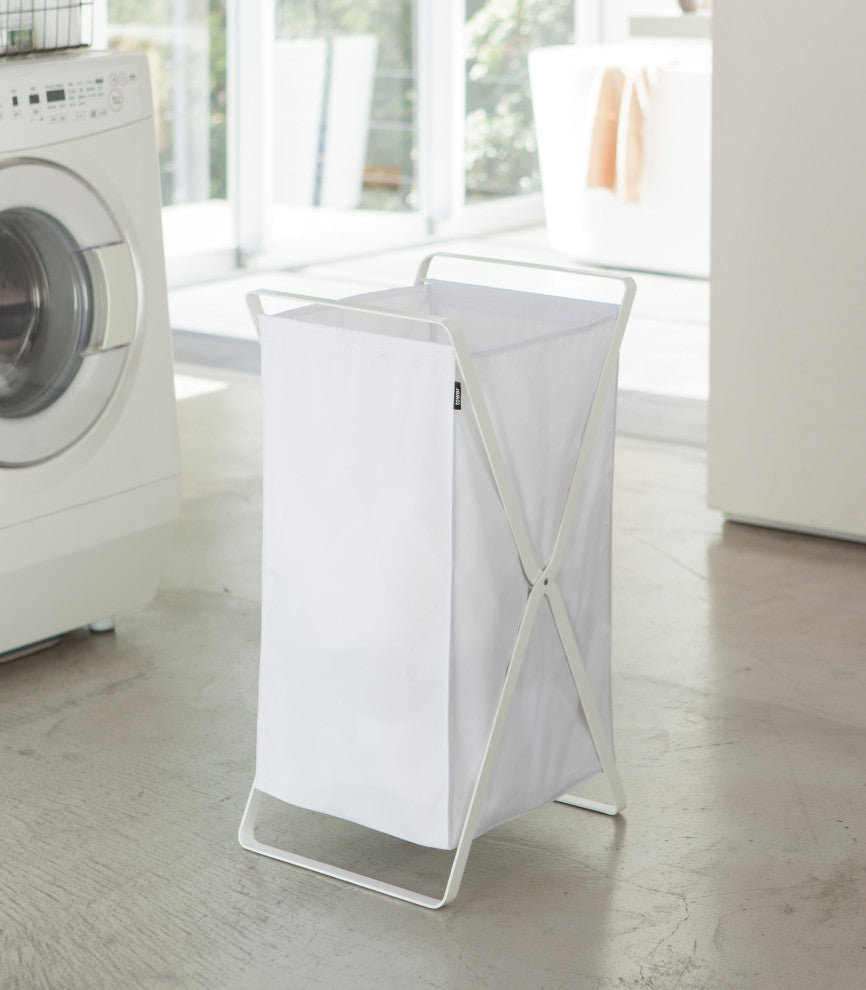 Tower Laundry Hamper, White
