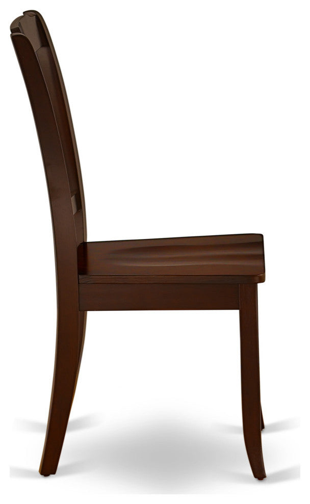 Hlda5-Mah-W 5Pc Round 42"Table And 4 Vertical Slatted Chairs