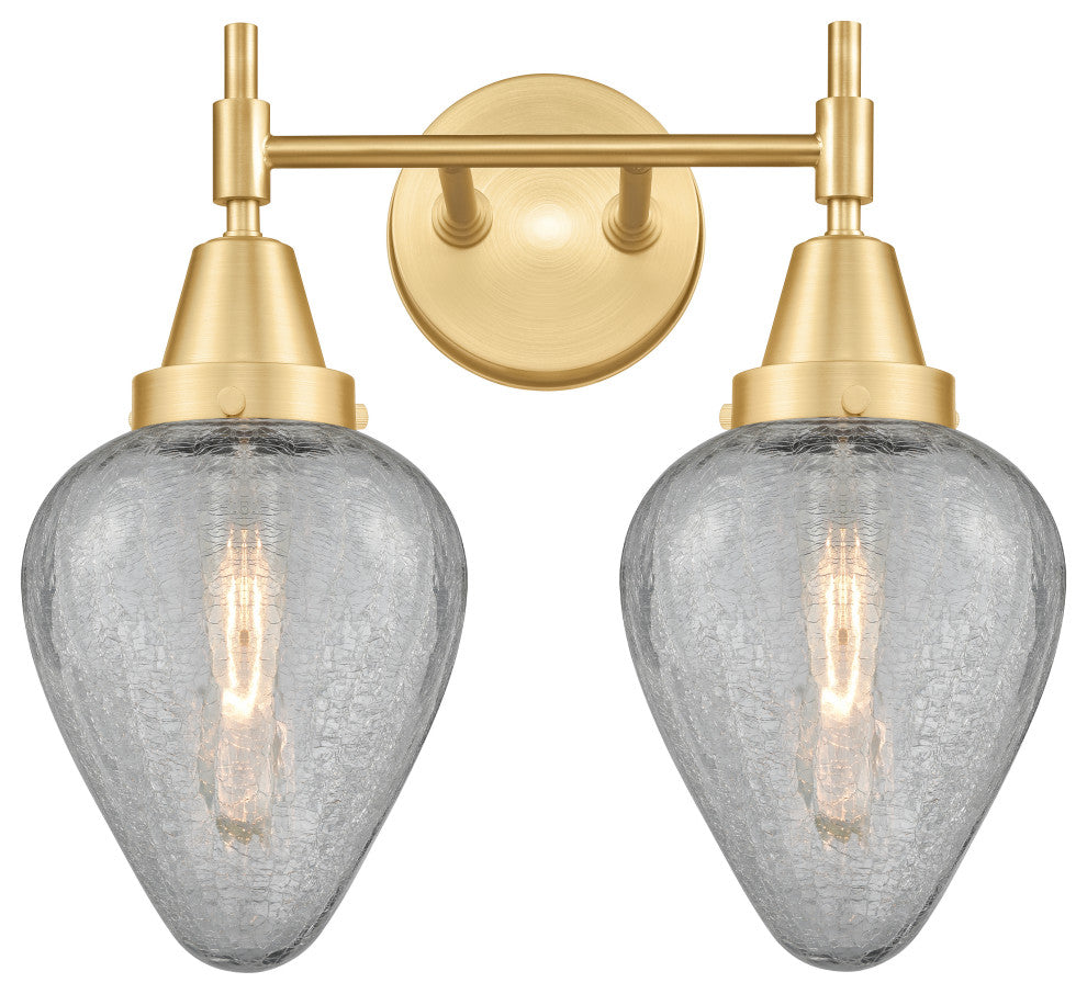 Innovations 447-2W-SG-G165 2-Light Bath Vanity Light, Satin Gold