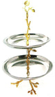 Gilt Leaf 2-tier Tray