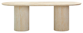 Brut Indoor/Outdoor Dining Table, Travertine
