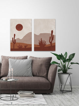 Desert Moon Diptych, 2-Piece Set, 24x36 Panels