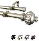 Bran 1" Double Curtain Rod, Light Gold, 48-84"