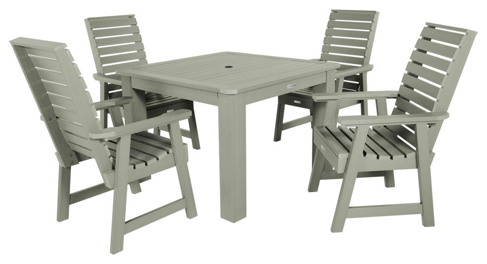 Weatherly 5-Piece Square Dining Set, Eucalyptus