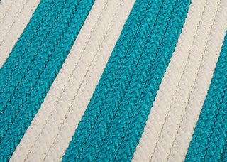Stripe It TR49 Turquoise Indoor/Outdoor Area Rug, Rectangular 8'x11'