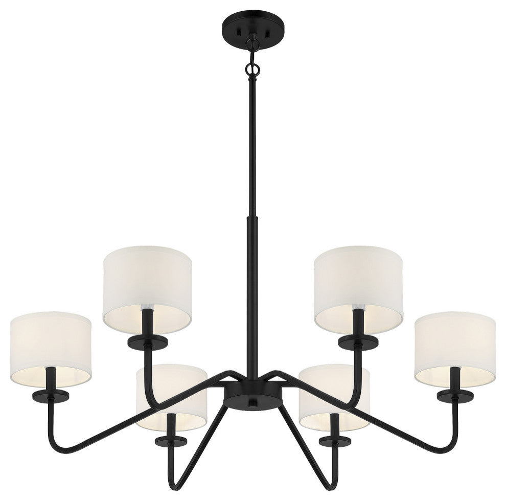 6-Light Chandelier, Matte Black
